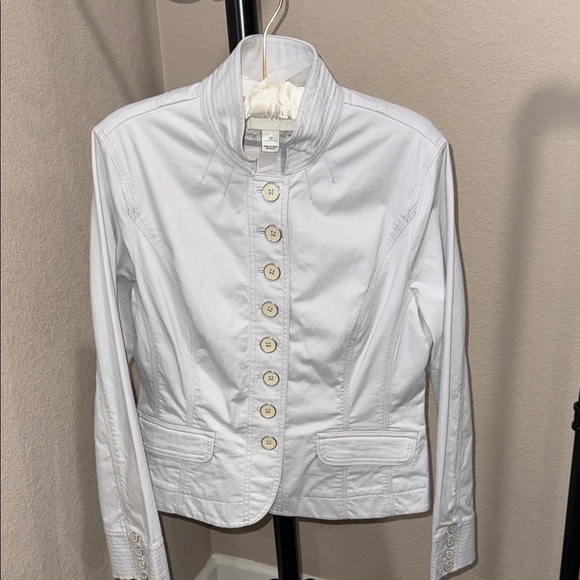 White House Black Market Jackets & Blazers - White House Black Market Crisp White Button-Front Jacket
